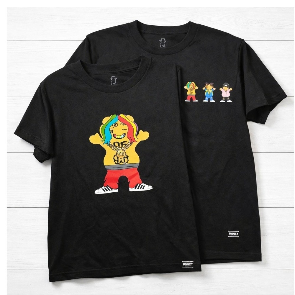 2 Grizzly Griptape Mens T-Shirt Hip Hop Rapper‎ Bears Black Cotton Skater Large